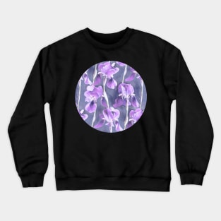 Simple Iris Pattern in Pastel Purple Crewneck Sweatshirt